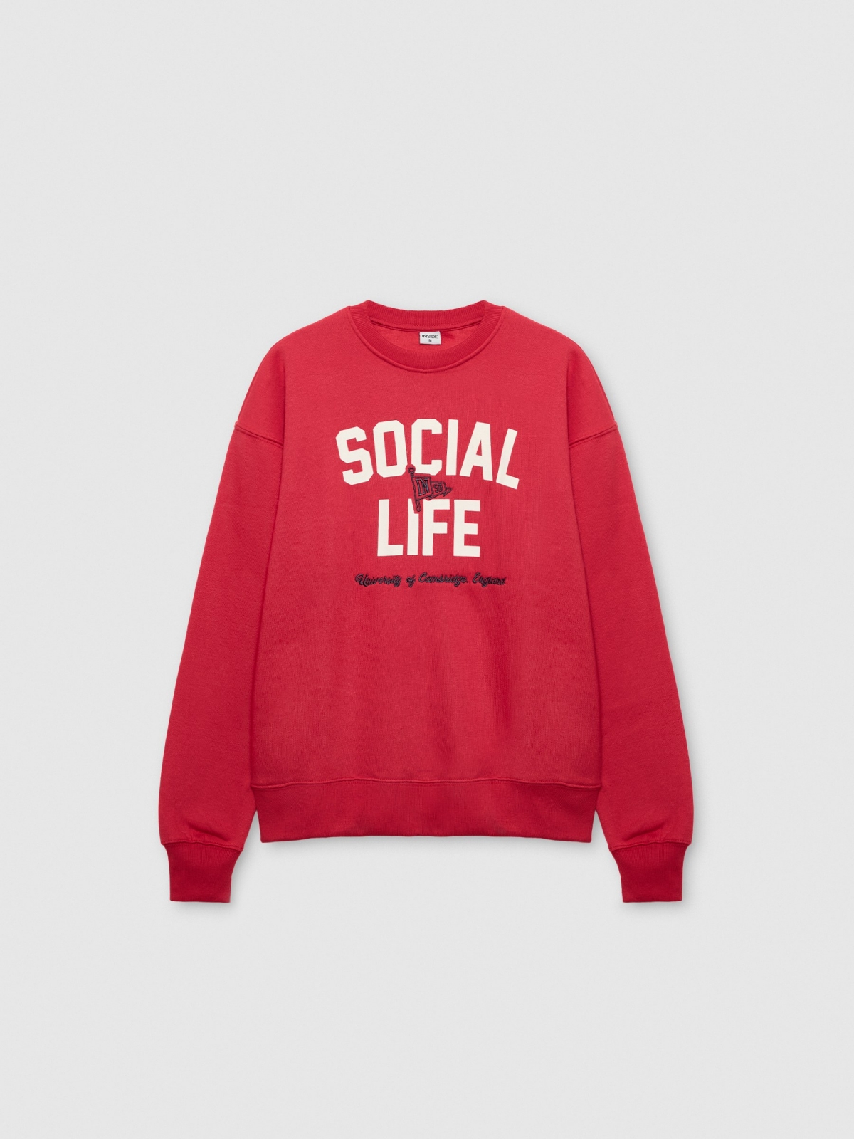 %Pto% Varsity fleece sweatshirt red front view