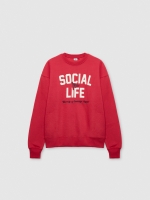 %Pto% Varsity fleece sweatshirt red front view