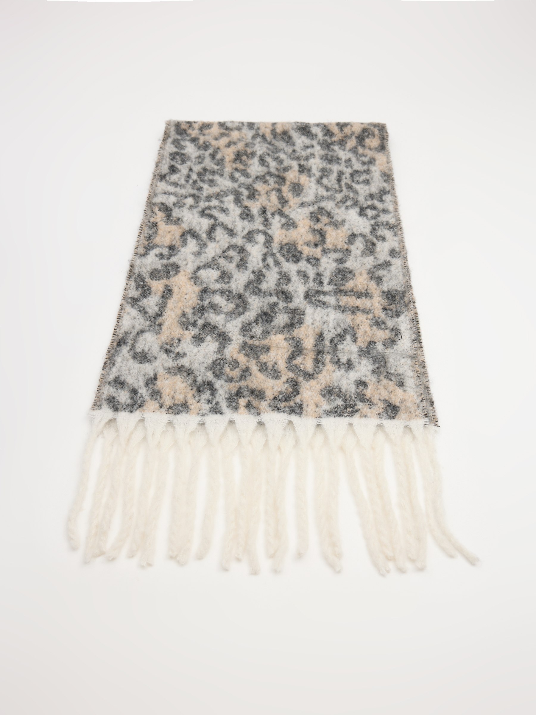 Animal print blanket scarf multicolor rolled view
