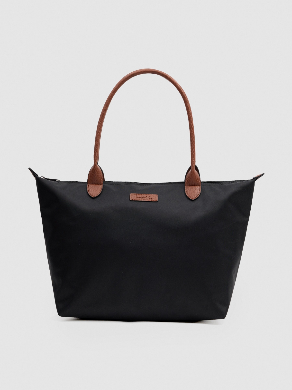 Shopper canvas bag black front view