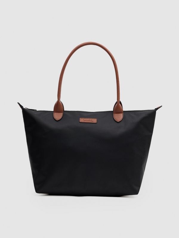 Shopper canvas bag black front view