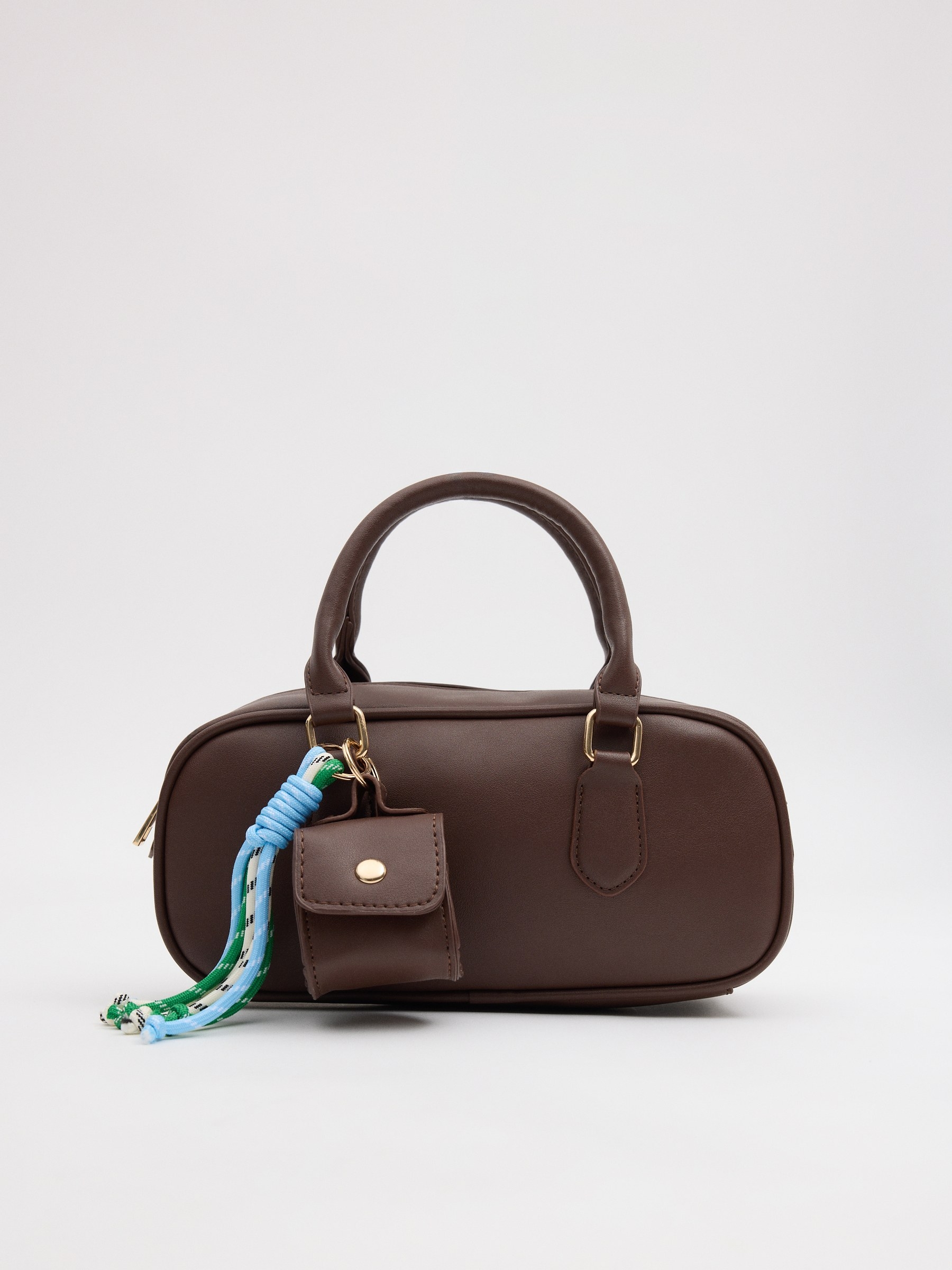 Bolsa efeito couro marrom marrom vista geral frontal