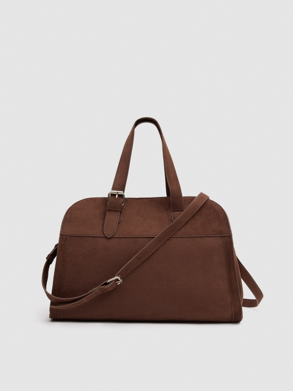 Bolsa efeito couro marrom marrom vista geral frontal