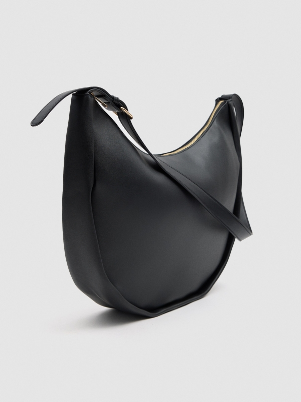 Bolsa efeito pele preta preto vista geral traseira