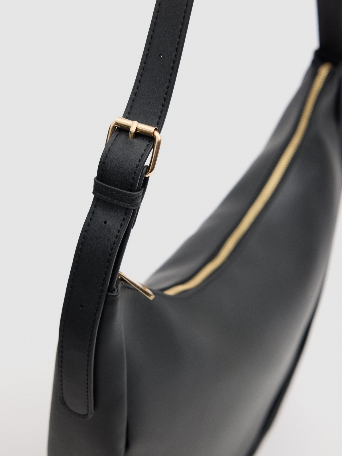 Black faux leather bag black 45º side view