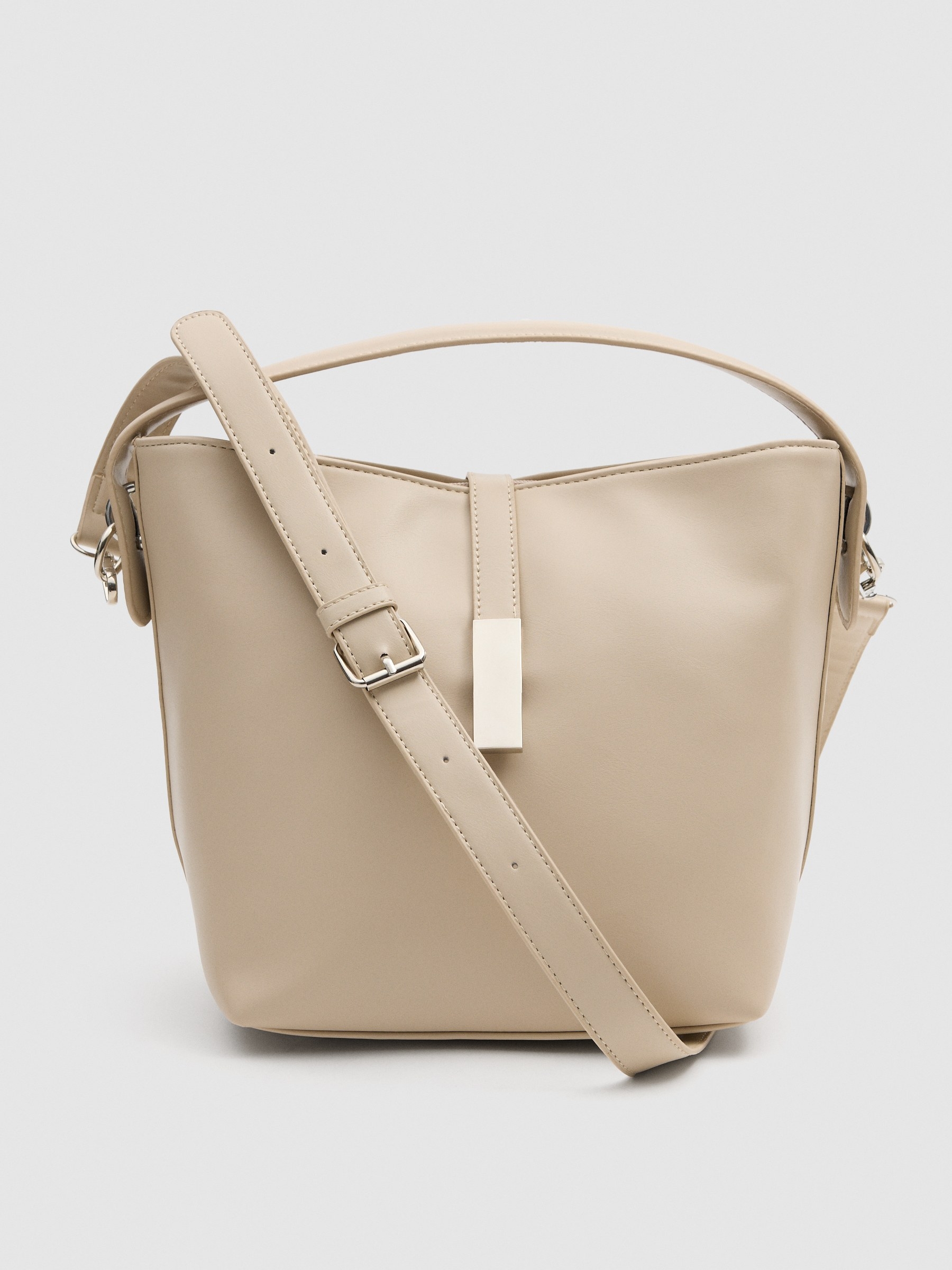 Bolso efecto piel beige beige vista general frontal