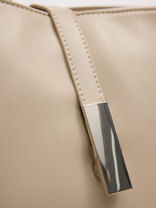 Bolso efecto piel beige beige vista lateral 45º