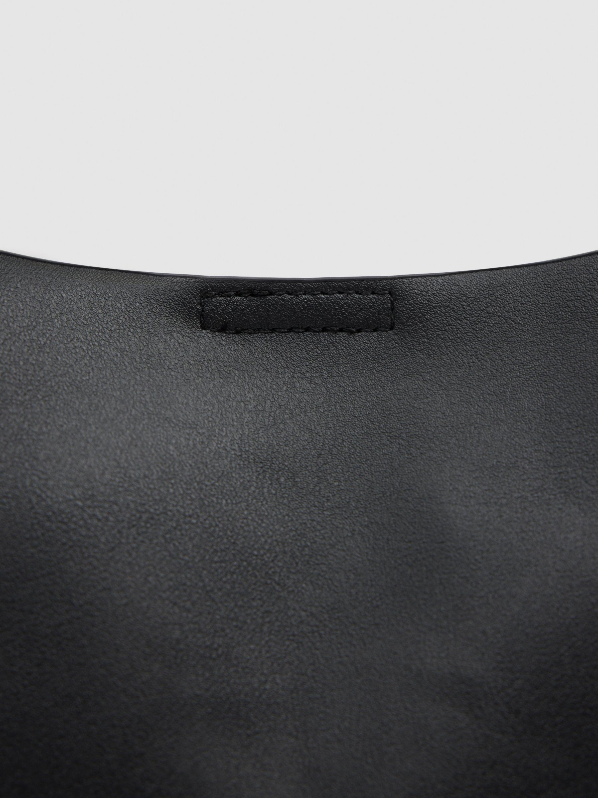 Black faux leather bag black 45º side view