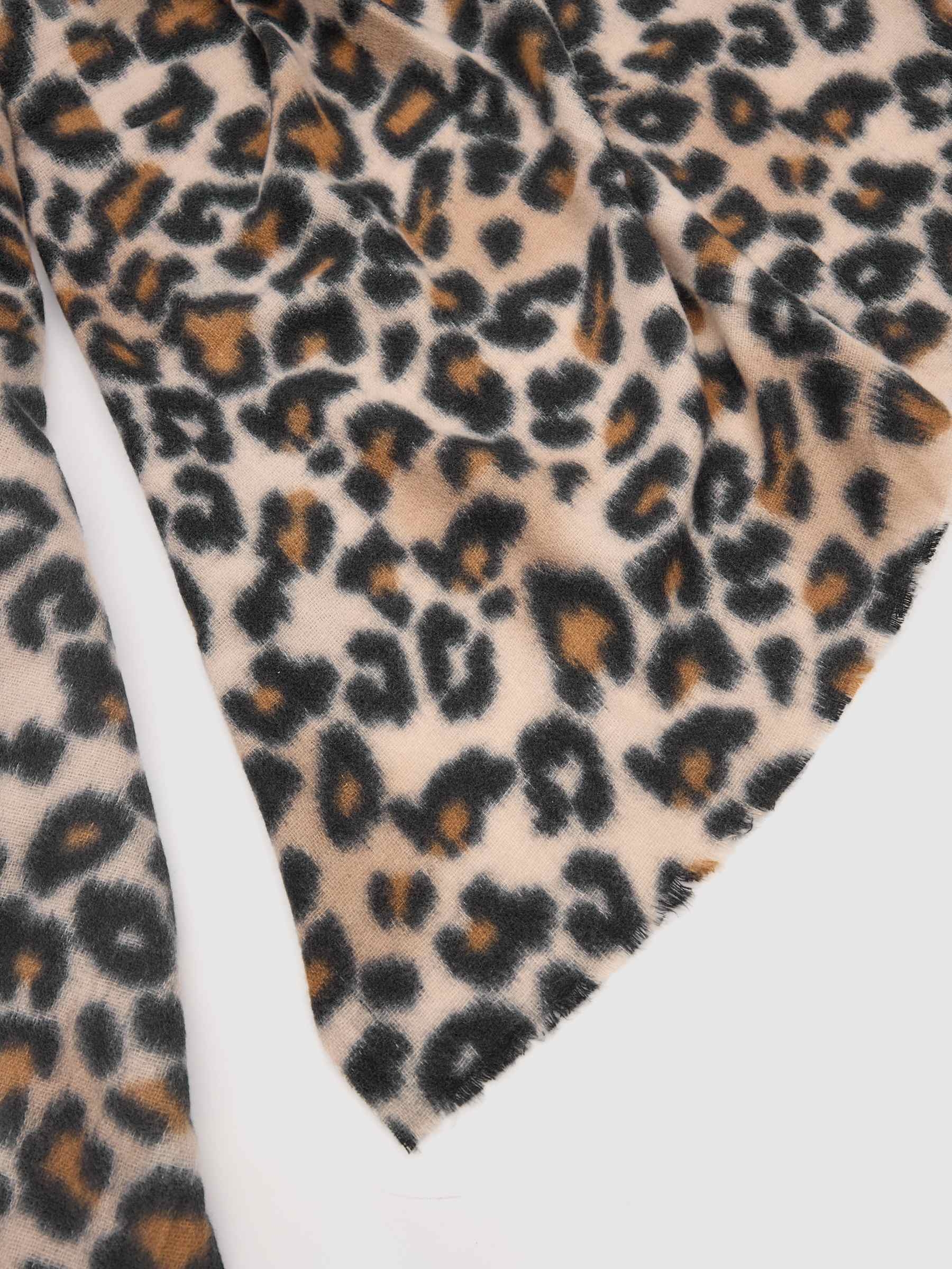 Leopard blanket scarf beige rolled view
