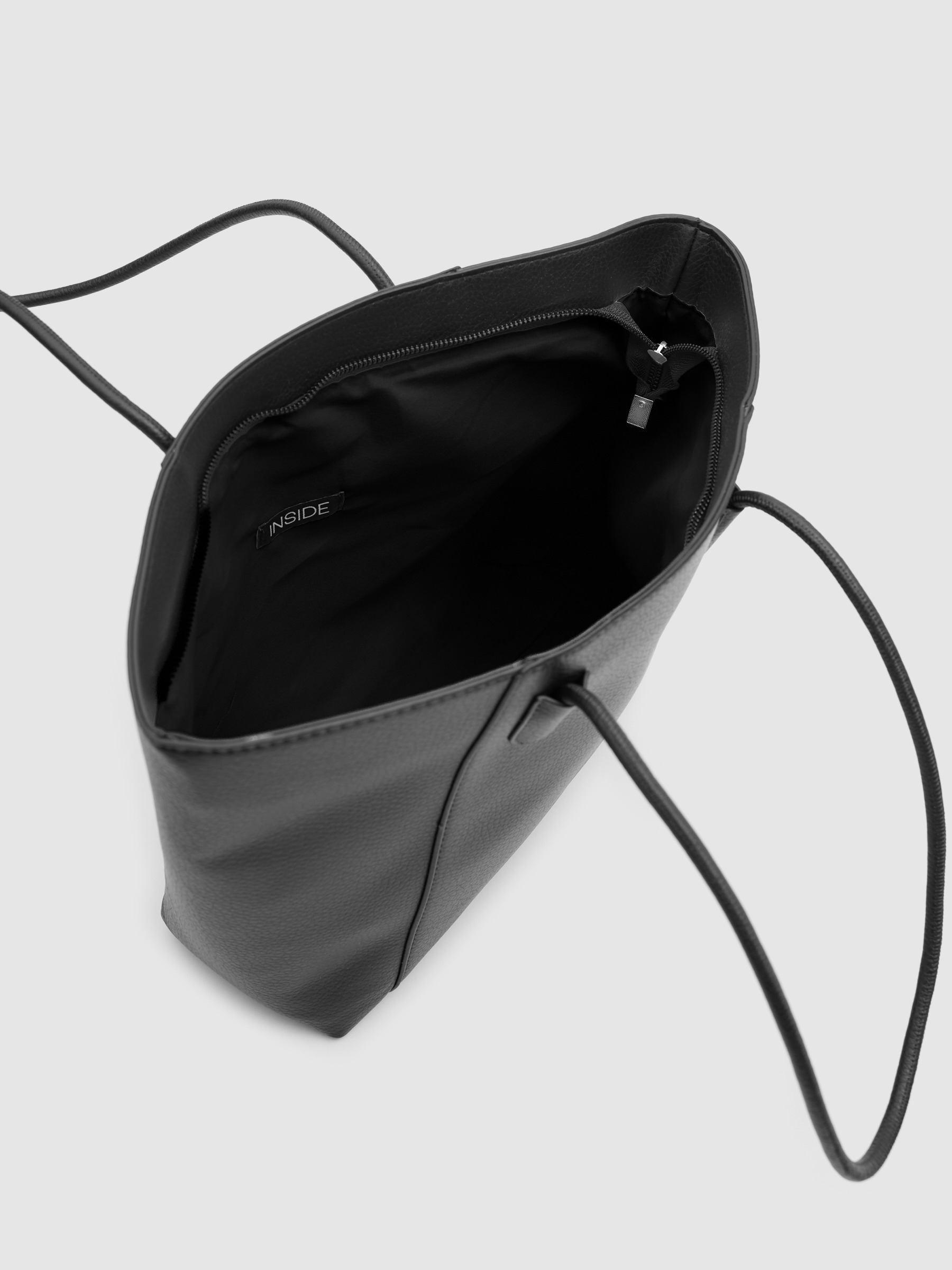 Bolsa shopper efeito couro marrom vista geral frontal