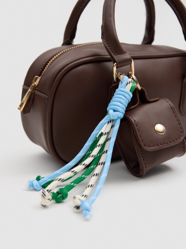 Bolso efecto piel marrón marrón vista general trasera