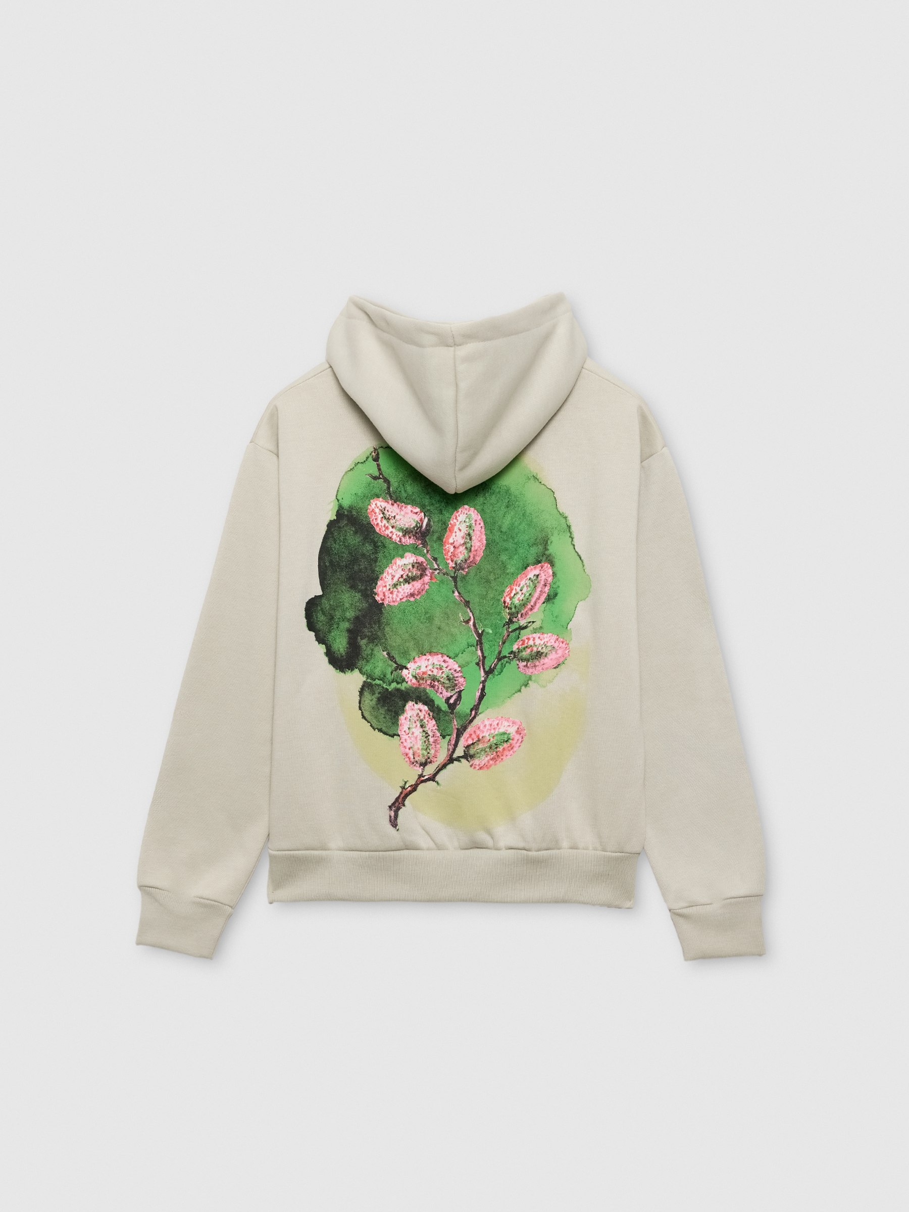  Fleece hoodie raw front view