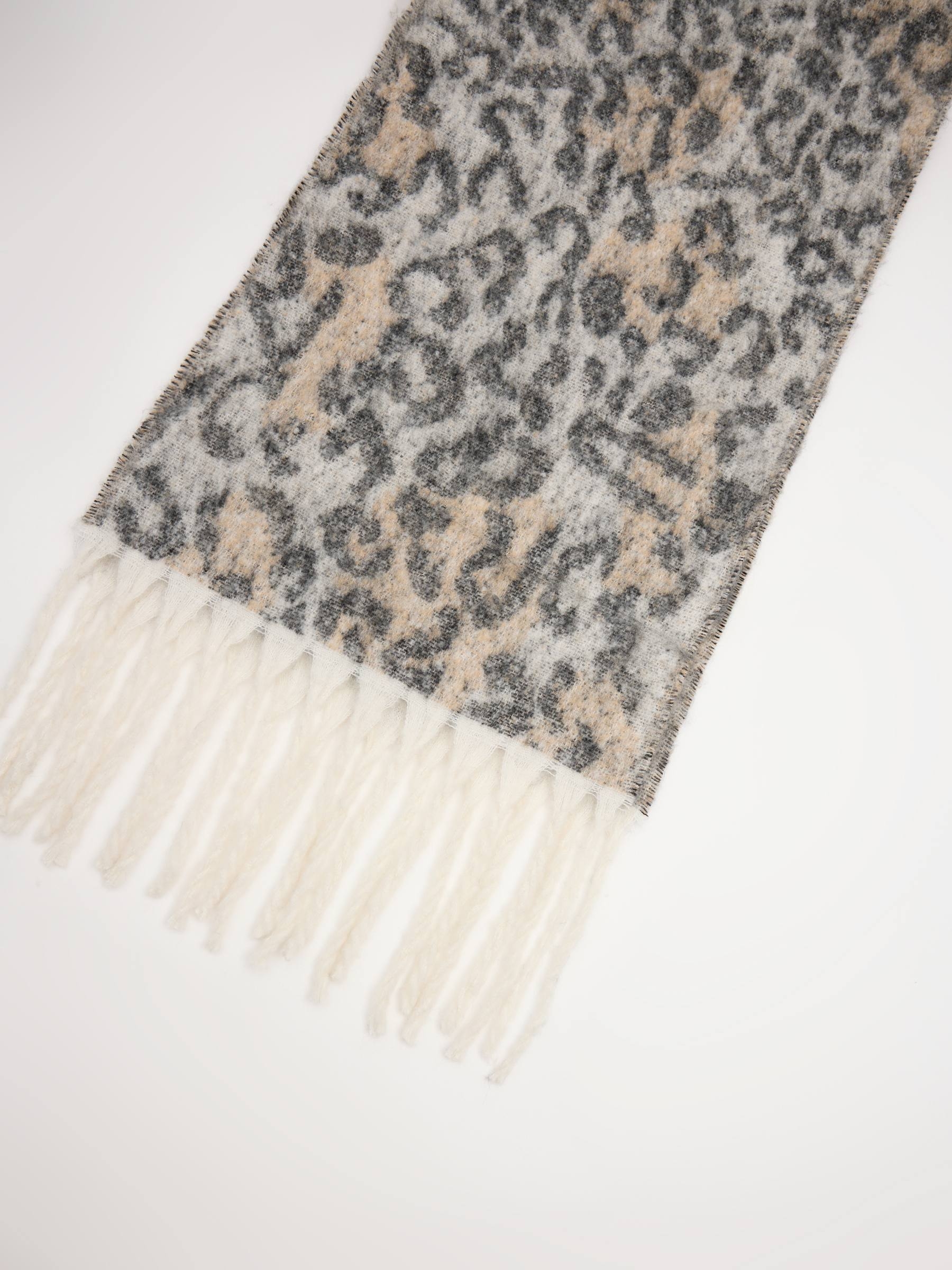 Animal print blanket scarf multicolor rolled view