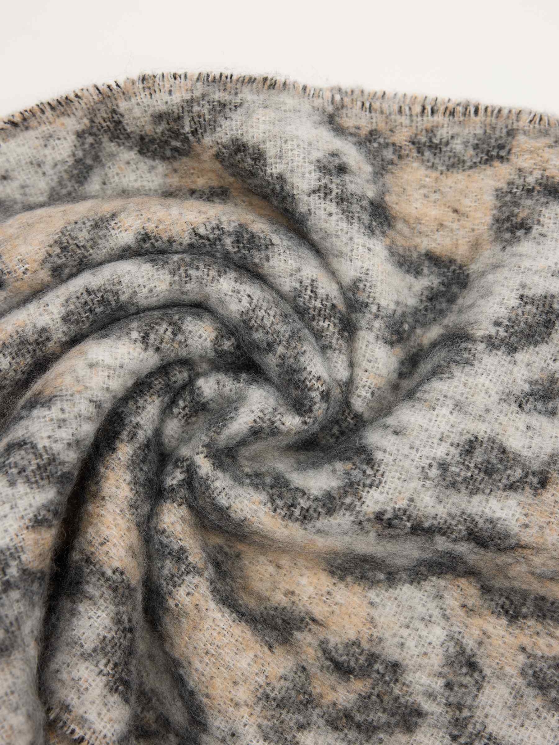Animal print blanket scarf multicolor rolled view