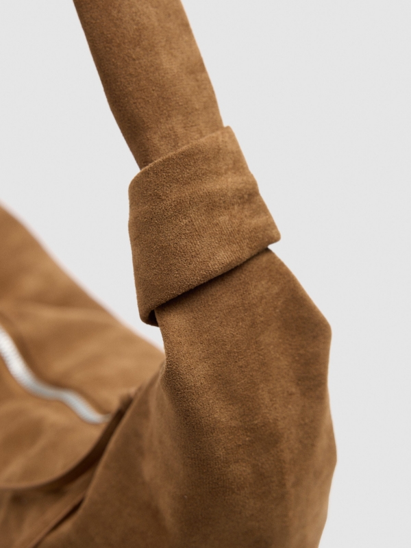 Bolso efecto piel marrón marrón vista interior