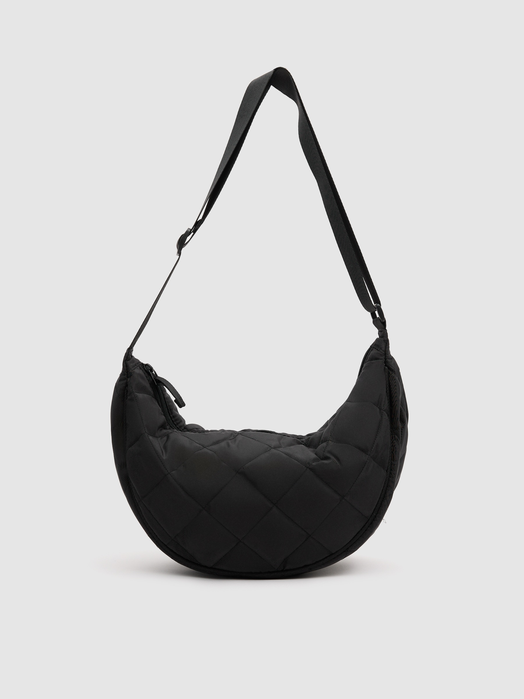 Bolso nylon acolchado negro vista general frontal