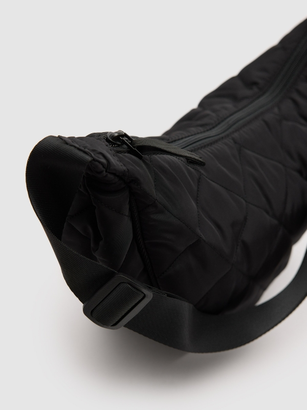 Quilted nylon bag black inside view