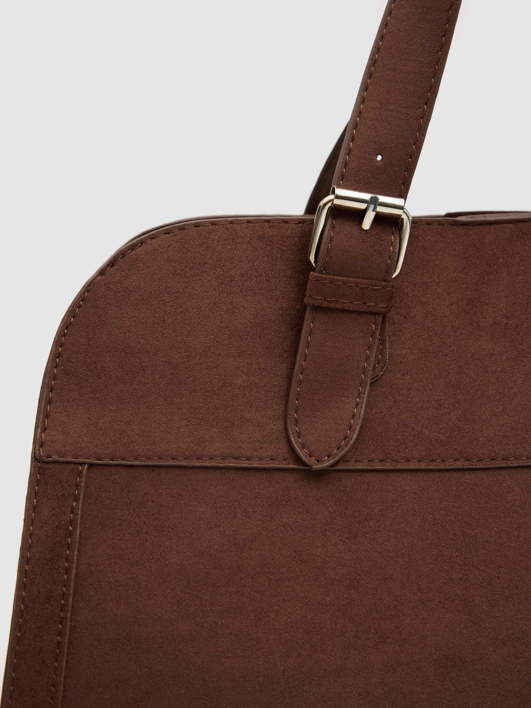 Bolso efecto piel marrón marrón vista general frontal