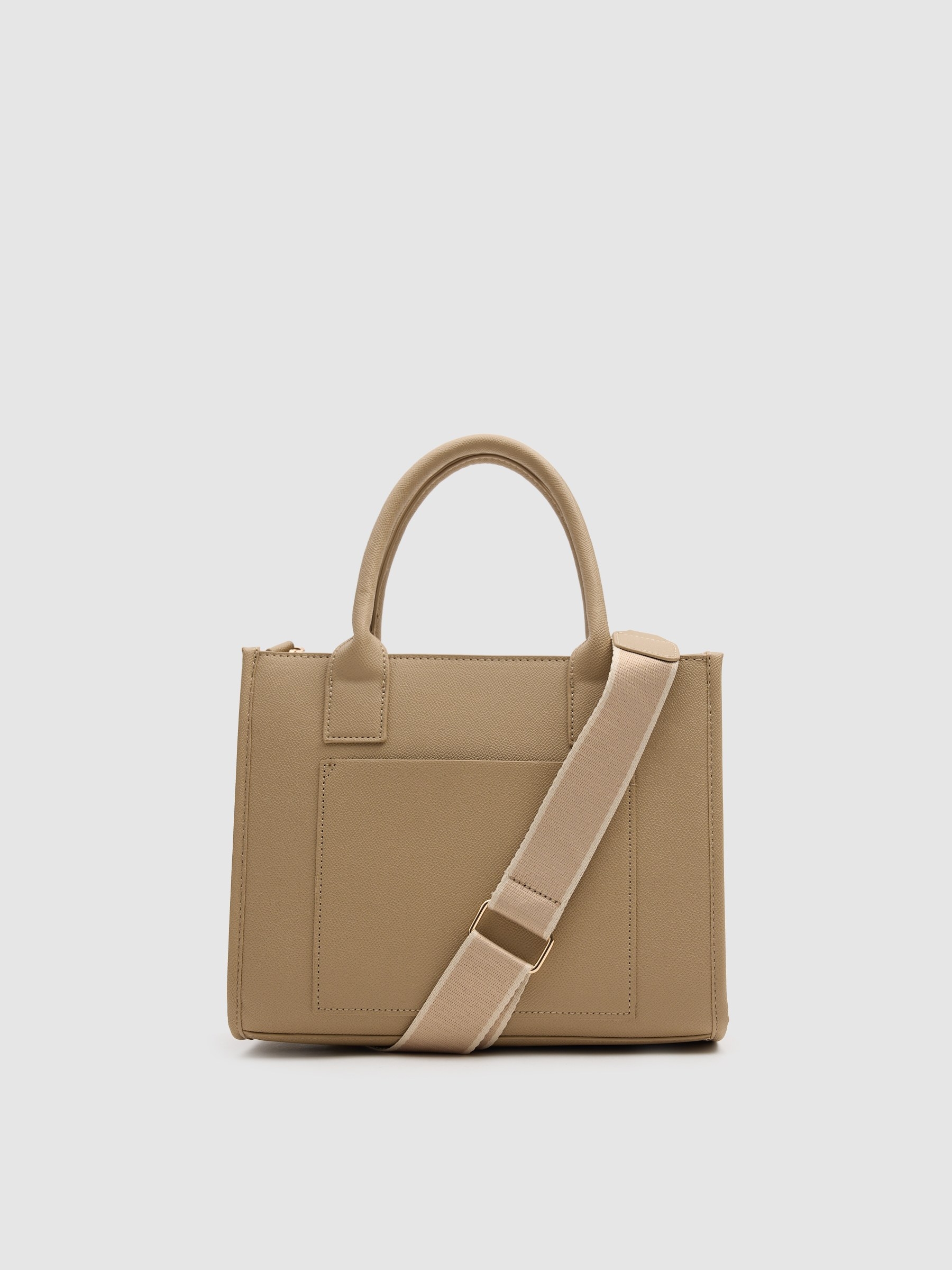 Bolso efecto piel beige beige vista general frontal
