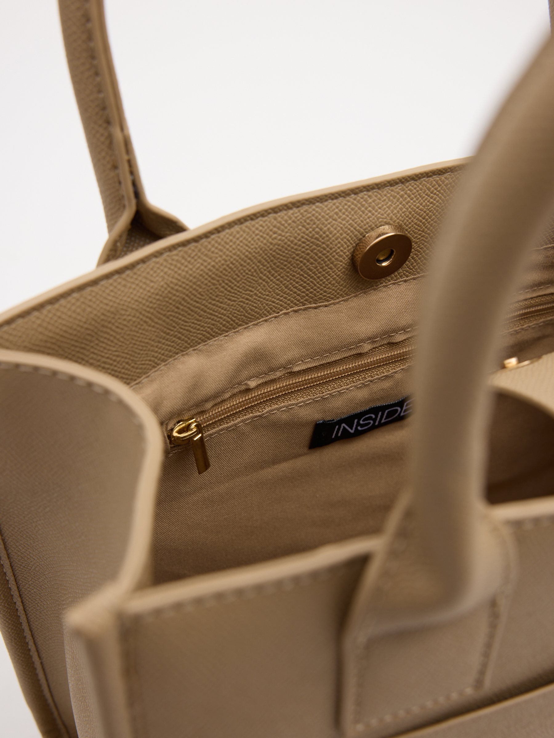 Bolso efecto piel beige beige vista general frontal