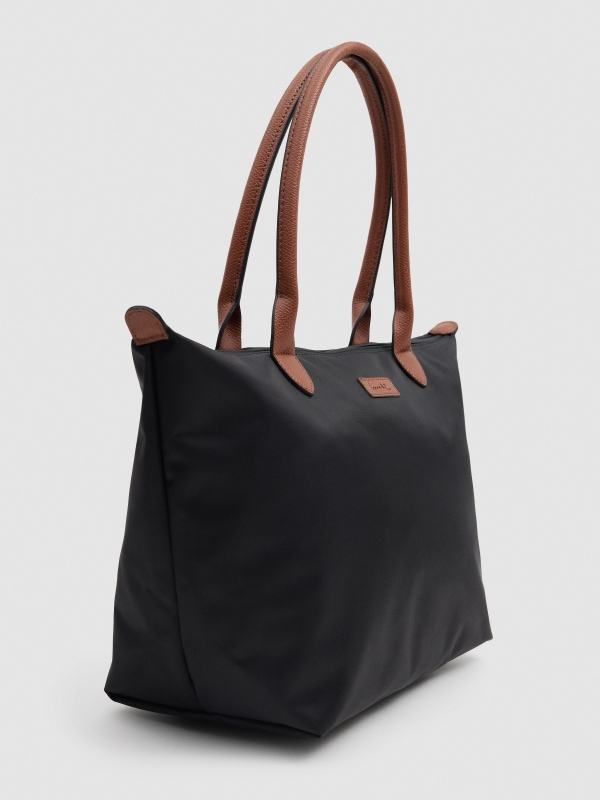 Shopper canvas bag black back view