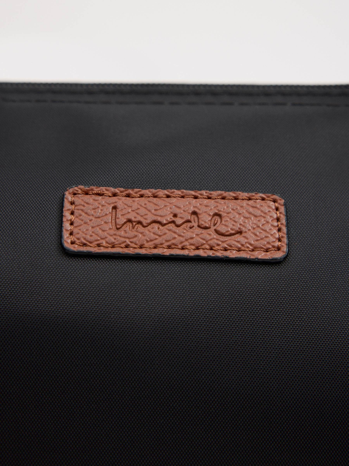 Bolsa shopper lona preto vista lateral 45º