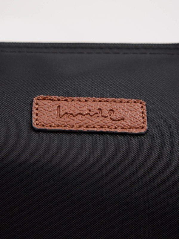 Bolsa shopper lona preto vista lateral 45º