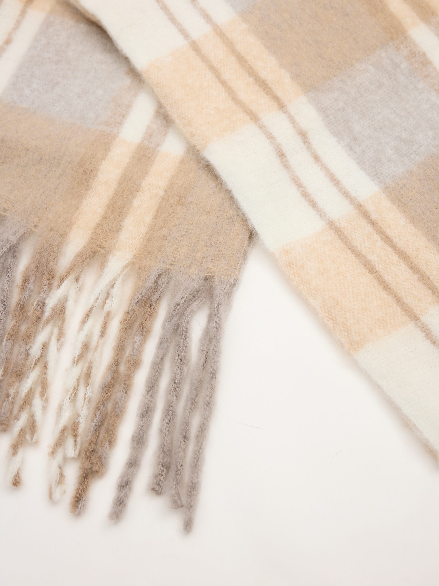 Plaid blanket-type scarf multicolor rolled view