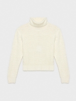 %Pto% Roll neck knit jumper off white
