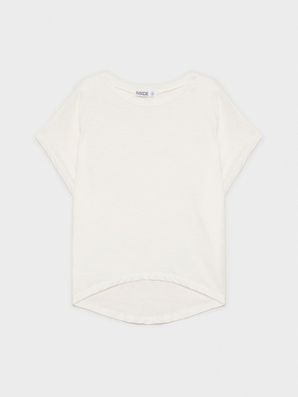  Asymmetric hem shirt off white front view