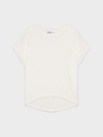 %Pto% Asymmetric hem shirt off white front view