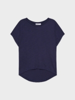 %Pto% Asymmetric hem shirt navy front view