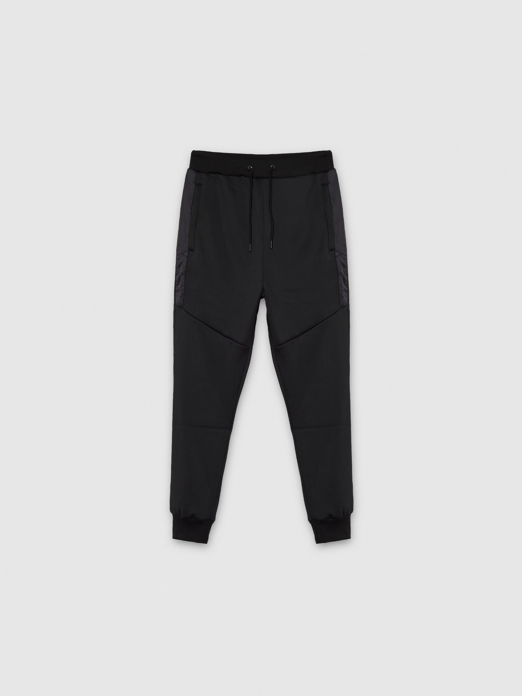  Jogger deportivo felpa negro vista frontal