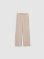 %Pto% Pantalón chándal wide leg beige beige vista frontal