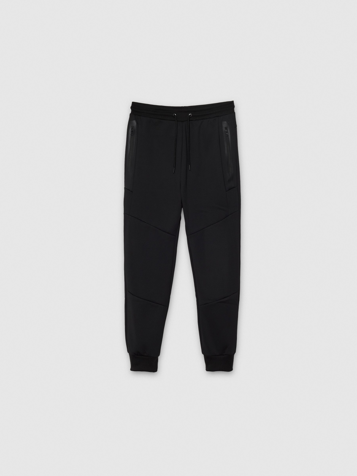 %Pto% Jogger esportivo preto vista frontal