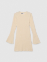 %Pto% Mini dress with flared sleeves raw front view