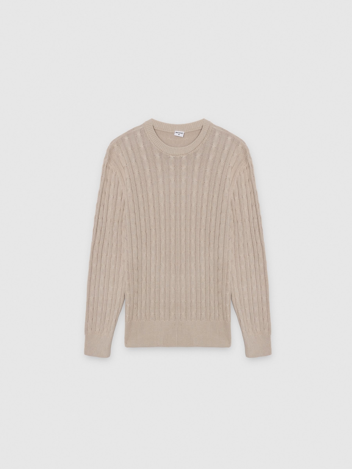 %Pto% Round neck knit sweater raw front view