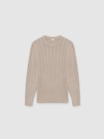 %Pto% Round neck knit sweater raw front view