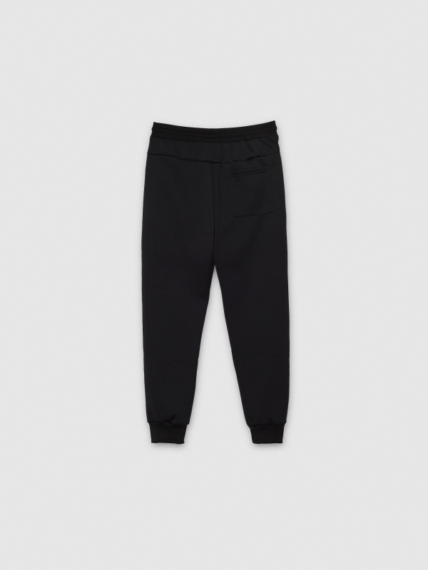 Jogger esportivo preto vista traseira