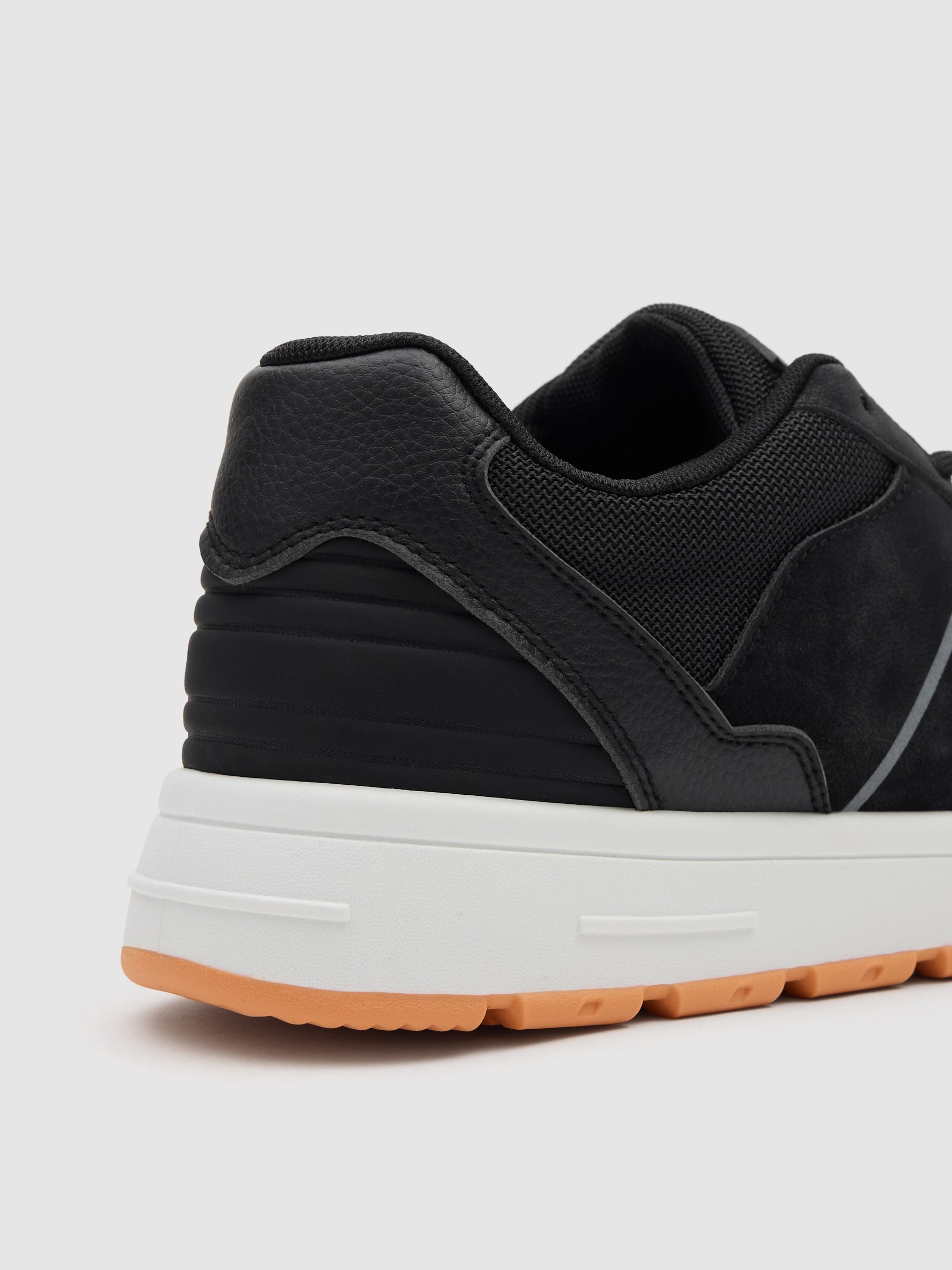 Skater sneakers leather effect black