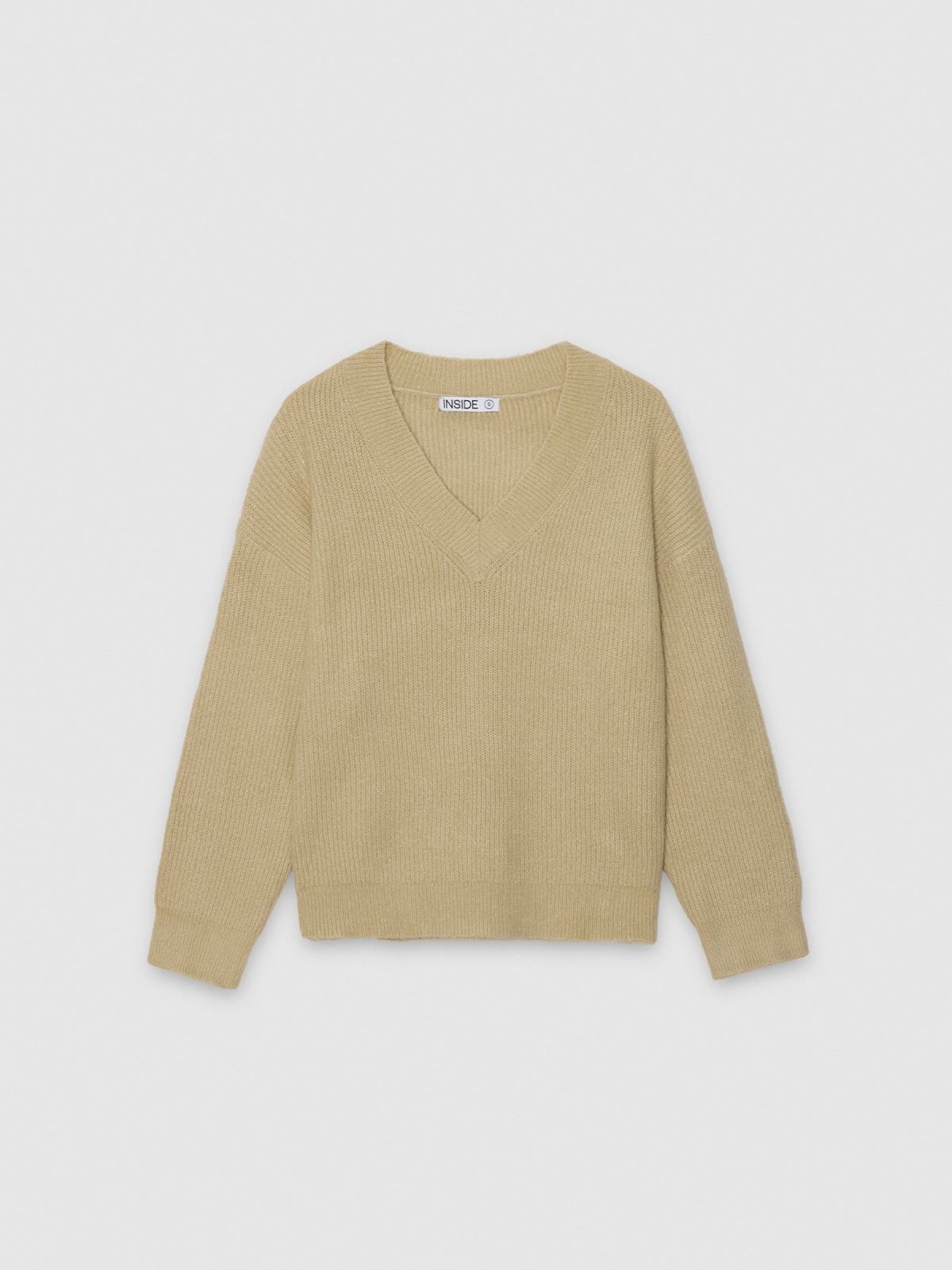 %Pto% Plain V-neck jersey light green front view