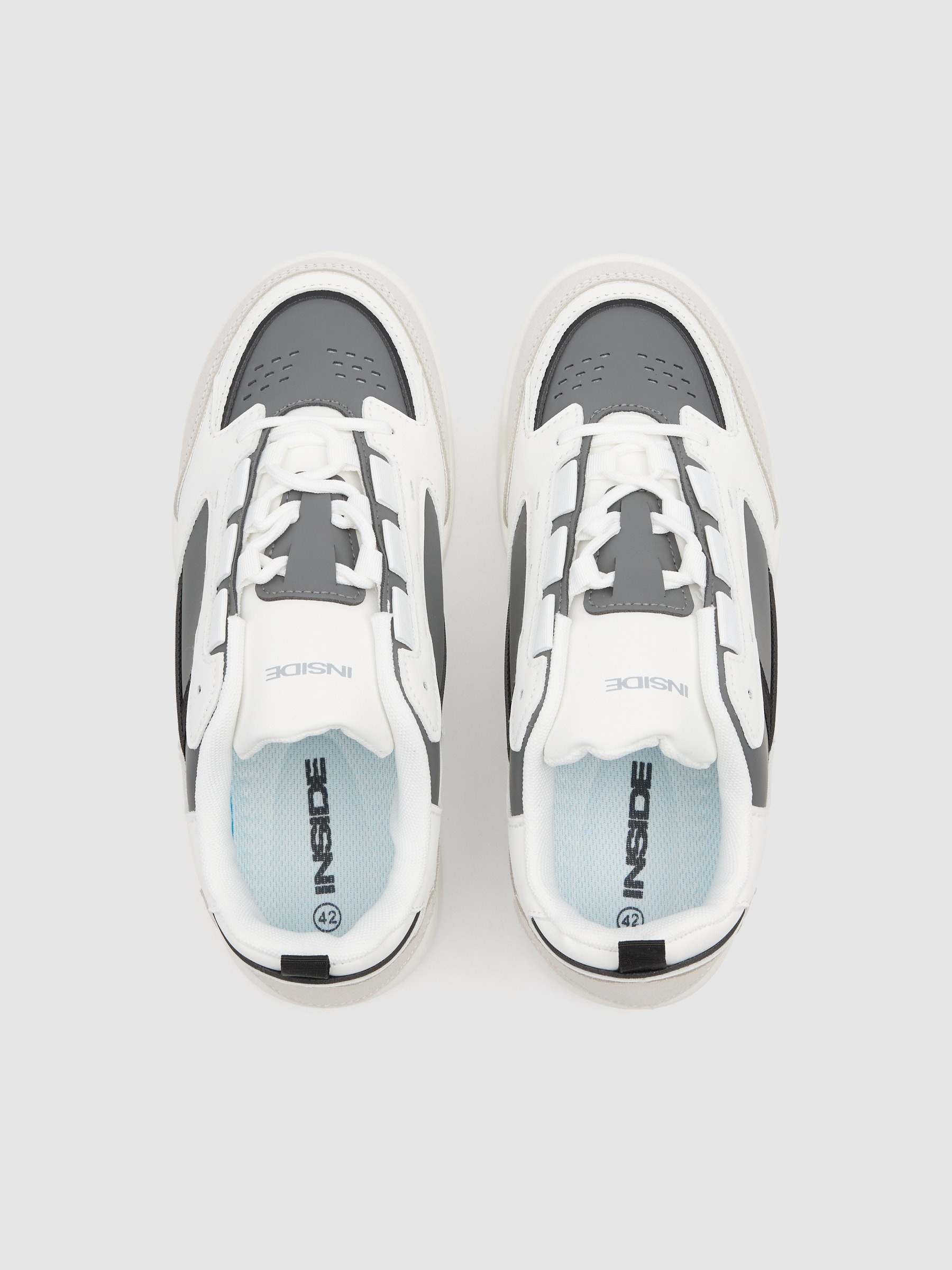 Skater sneakers leather effect rubber sole white