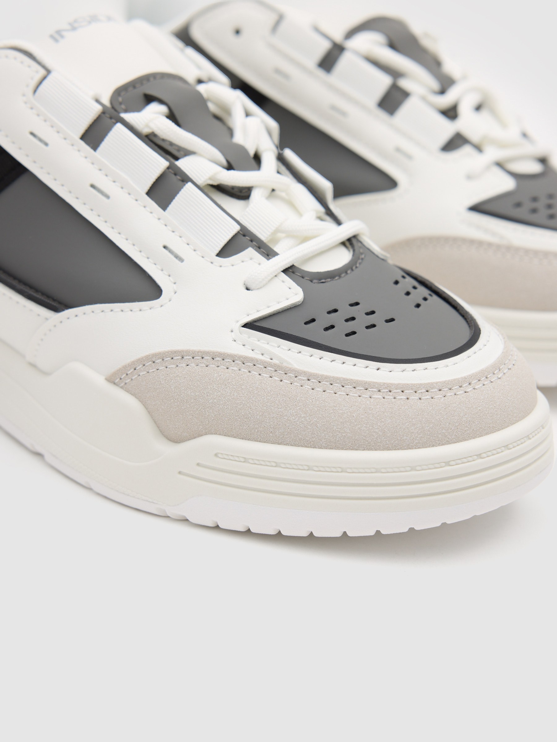 Deportivas skater efecto piel suela de goma blanco