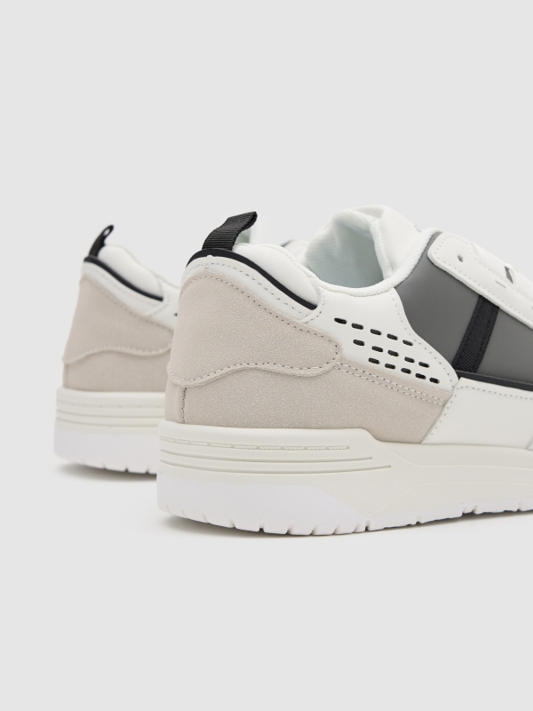 Deportivas skater efecto piel suela de goma blanco vista detalle