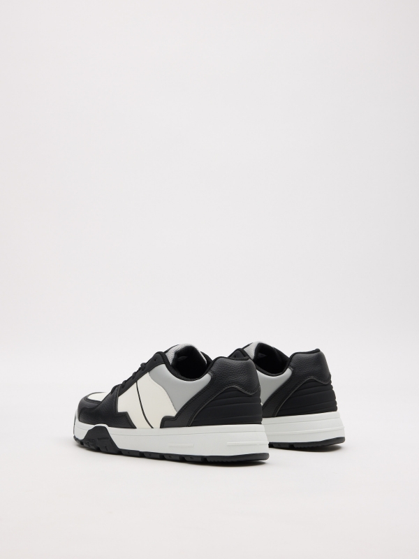 Combined skater sneakers white 45º back view