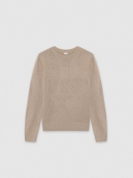 %Pto% Jersey punto cuello redondo crudo vista frontal