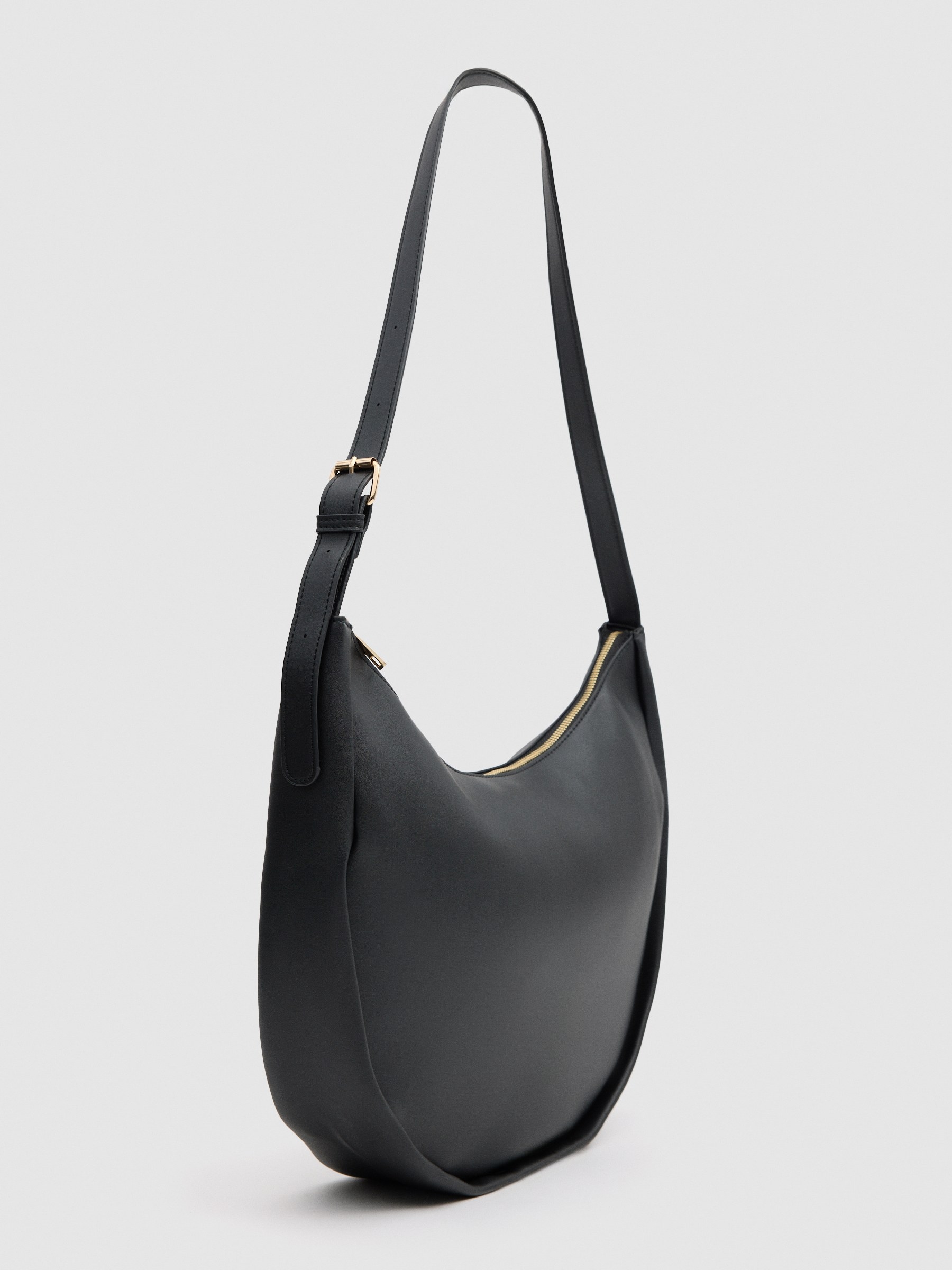 Bolsa efeito pele preta preto vista geral frontal