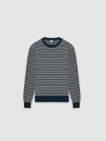 %Pto% Striped sailor knit sweater navy front view