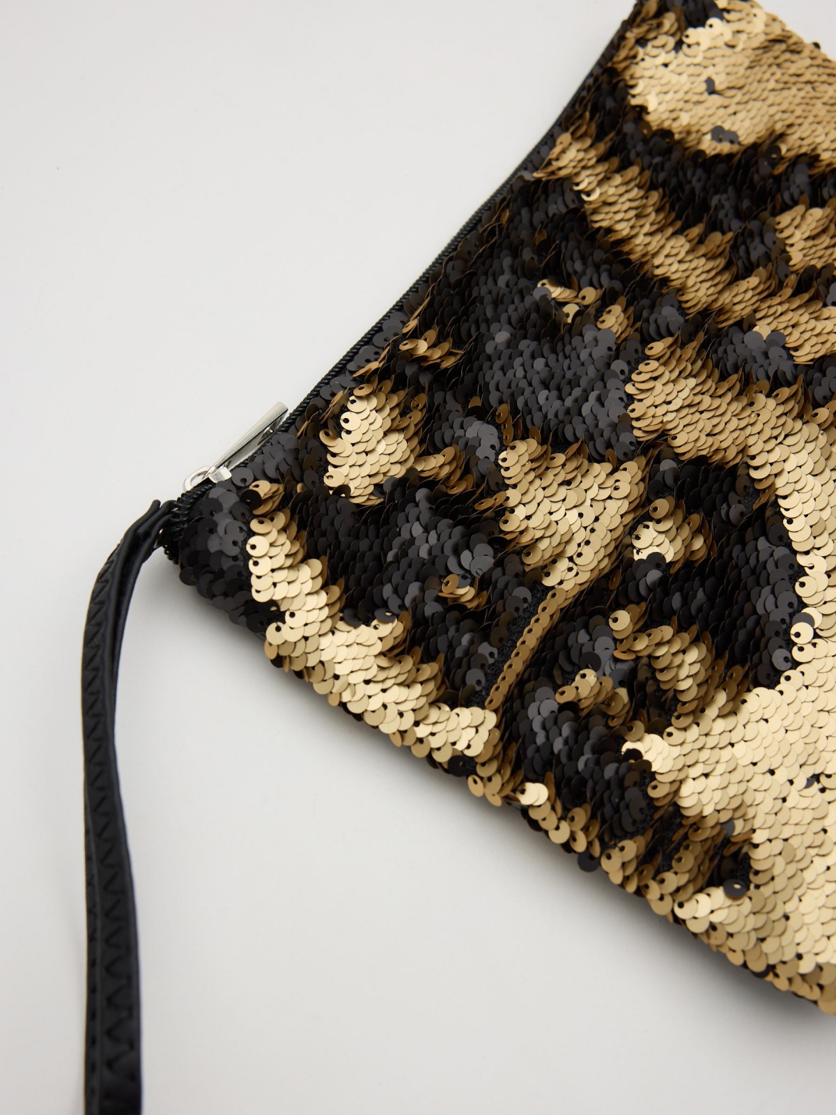 Sequin handbag golden back view