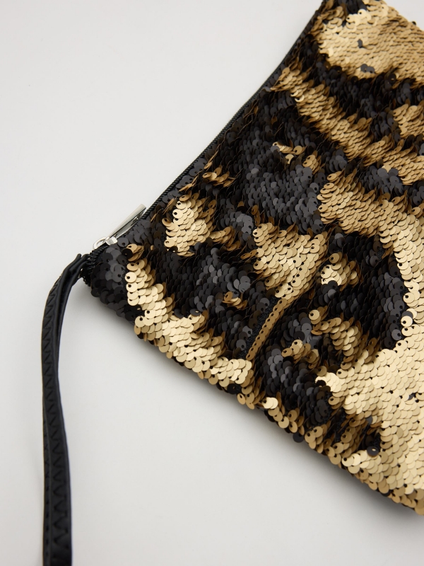 Sequin handbag golden back view